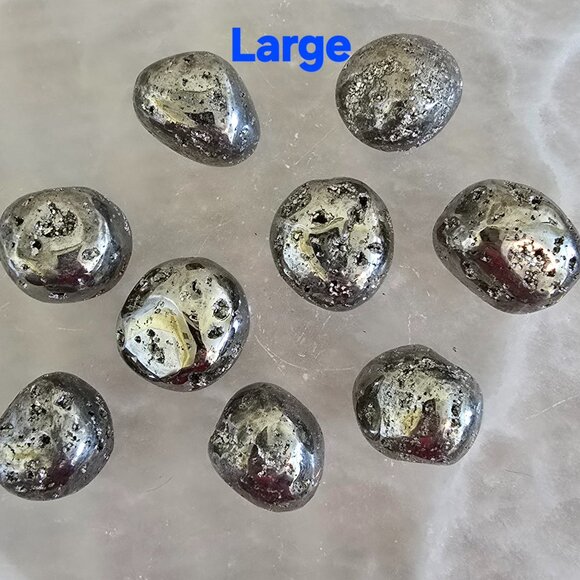 Large - Peruvian Pyrite Tumbled Stone – Prosperity & Protection (One Piece) - Picture 1 of 2